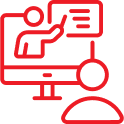 icon showing person viewing a presentation