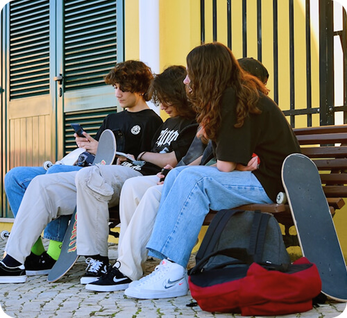 Students sitting and talking